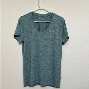 Under Armour Heathered Blue V-Neck Tee